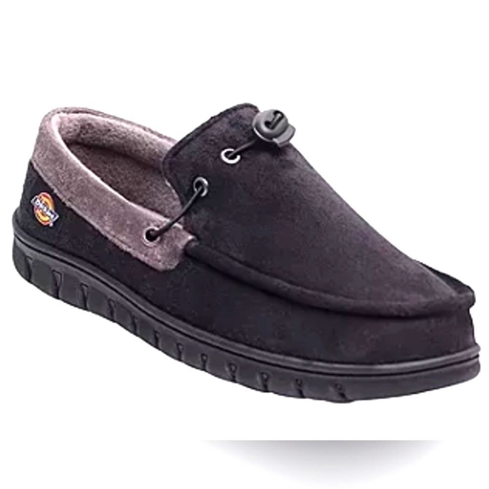 Dickies Mens Moccasin Slippers Black 'NWT'